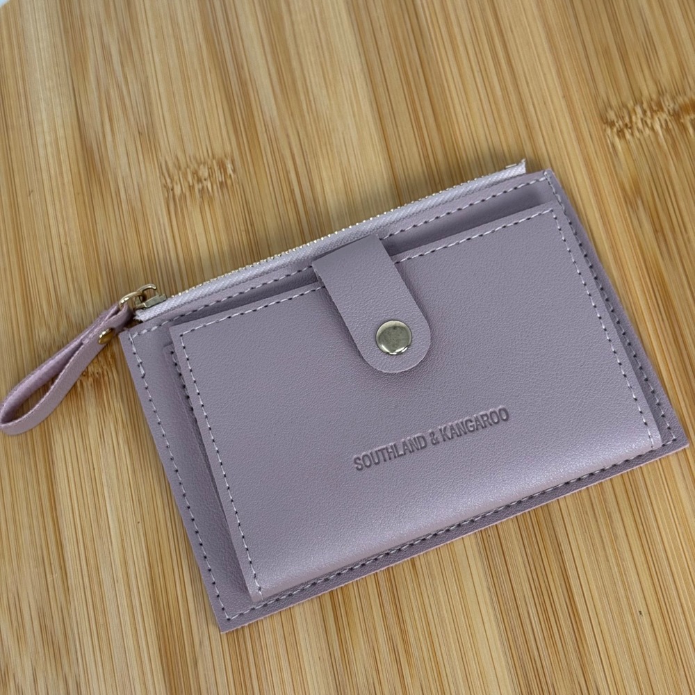 Southland Kangaroo Card Holder‎ Wallet Dusty Rose Zipper Coin Pouch